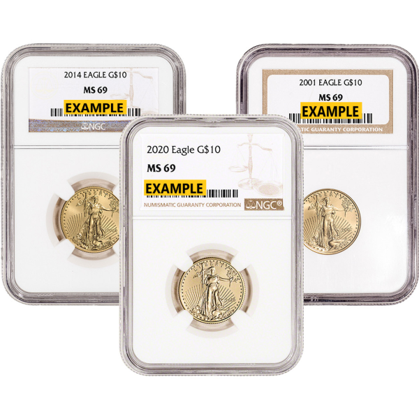 1/4 OZ AMERICAN GOLD EAGLE NGC MS69 - Obverse