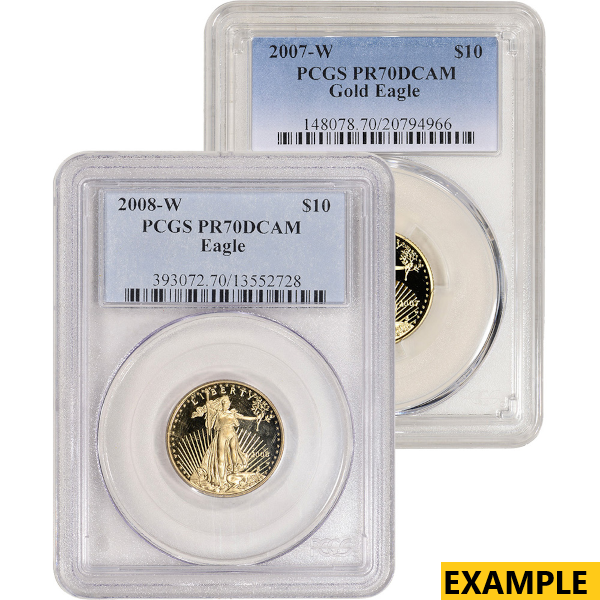 1/4 OZ AMERICAN GOLD EAGLE PCGS70 PROOF - Reverse