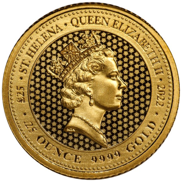 1/4 OZ GOLD SAINT HELENA SOVEREIGN - Reverse