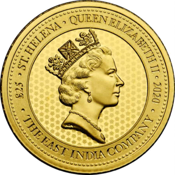 .25 OZ SAINT HELENA GOLD SCEPTRE GUINEA - Reverse