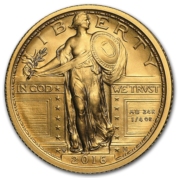 2016 1/4 OZ U.S. GOLD STANDING LIBERTY - Obverse