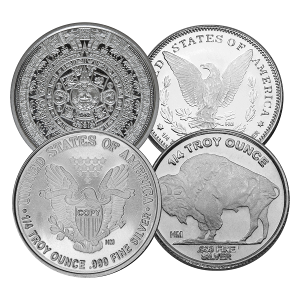 1/4 OZ SILVER ROUND GENERIC BRAND - Reverse