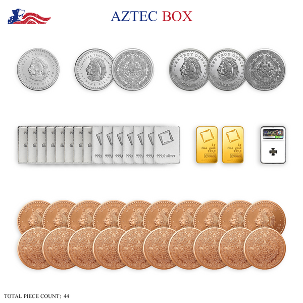 Aztec Box – Warrior-Themed Silver Coin Set