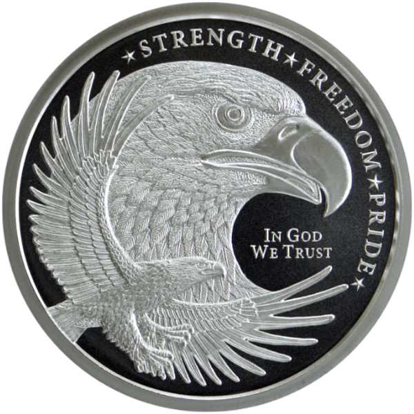 1 OZ SILVER ROUND EAGLE GOLDEN STATE MINT - Obverse