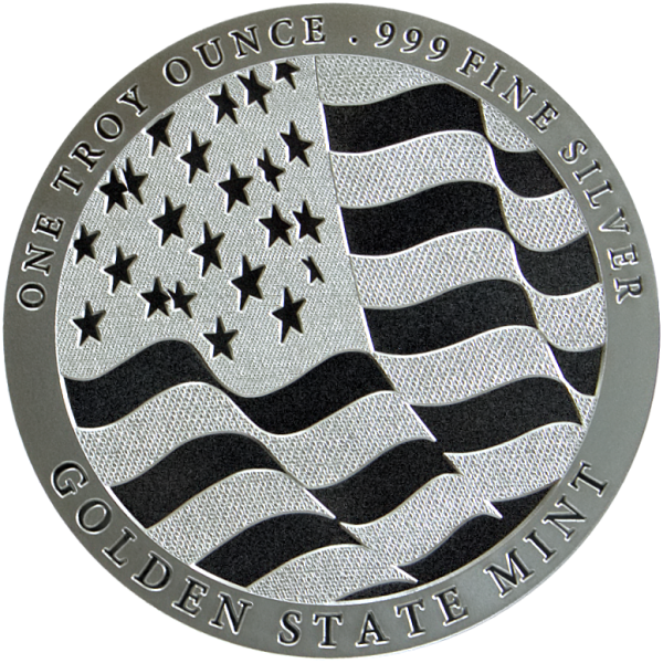 1 OZ SILVER ROUND EAGLE GOLDEN STATE MINT - Reverse