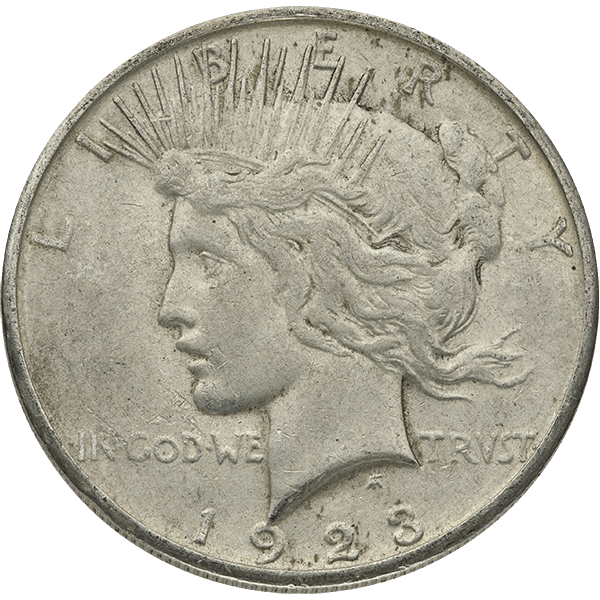 AMERICAN SILVER PEACE DOLLAR VG - Obverse