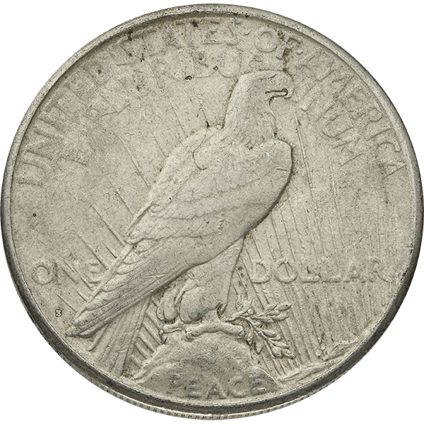 AMERICAN SILVER PEACE DOLLAR VG - Reverse