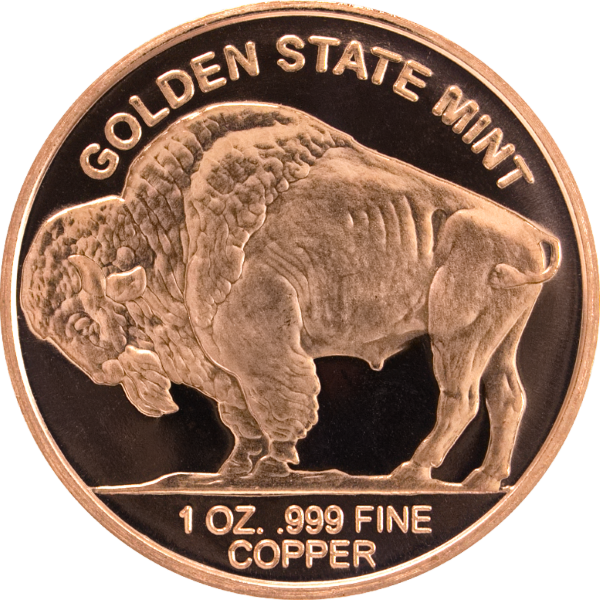 1 OZ COPPER ROUND BUFFALO - Reverse