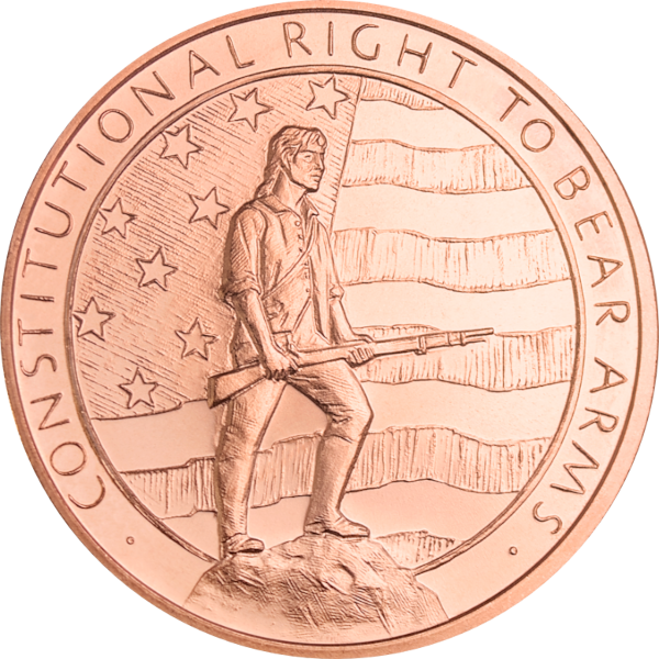 1 OZ COPPER ROUND SECOND AMENDMENT - Obverse