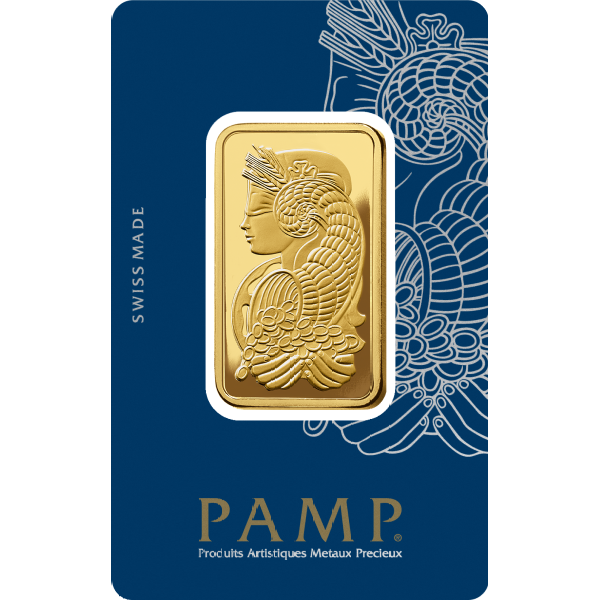 1 OZ GOLD BAR PAMP FORTUNA - Obverse