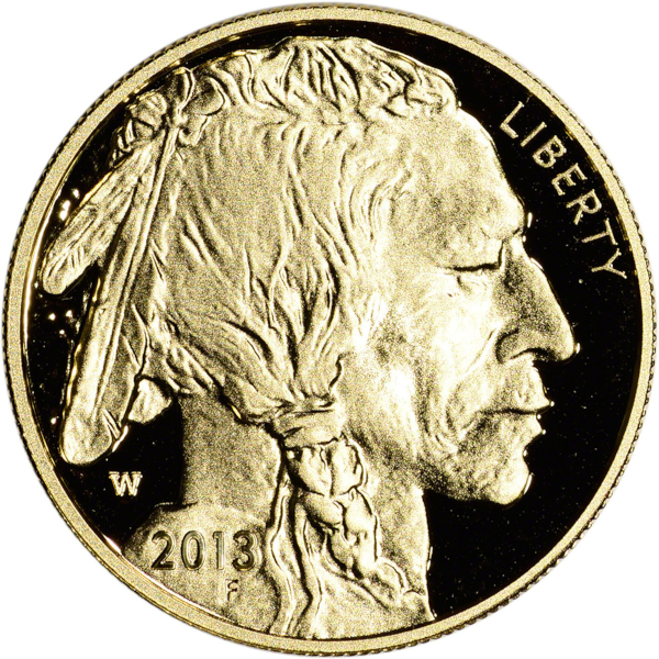 2013 1 OZ AMERICAN GOLD BUFFALO PROOF - Reverse