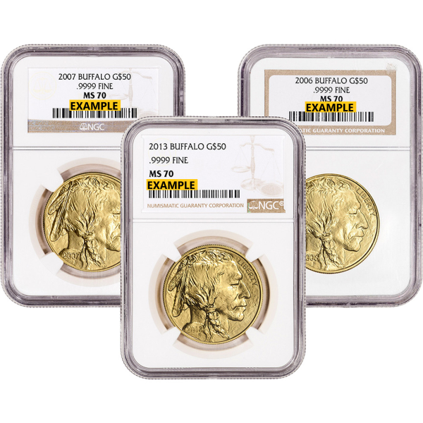 1 OZ AMERICAN GOLD BUFFALO NGC70 - Obverse