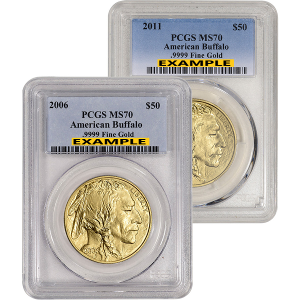 1 OZ AMERICAN GOLD BUFFALO PCGS70 - Obverse