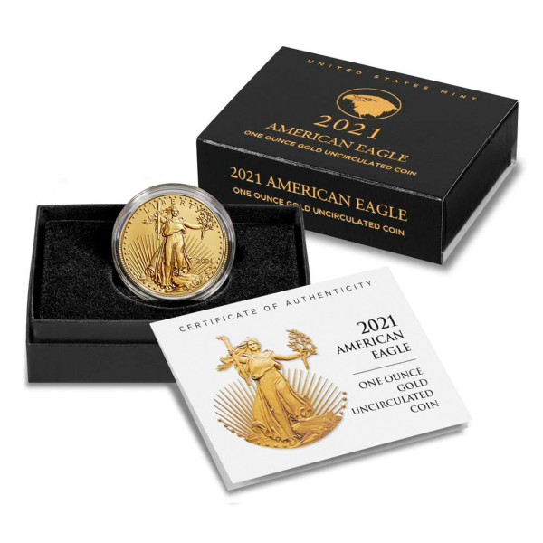 2021 W 1 OZ GOLD EAGLE TYPE 2 BURNISHED WITH OGP - Obverse