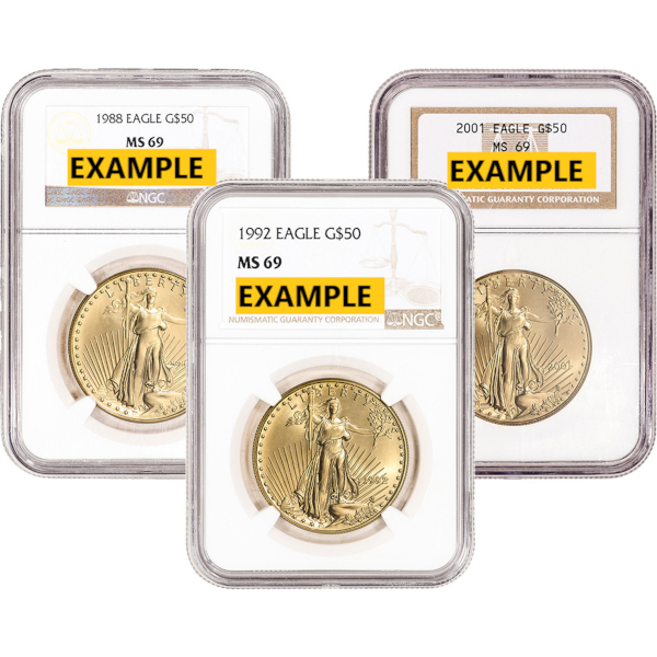1 OZ AMERICAN GOLD EAGLE NGC MS69 - Obverse