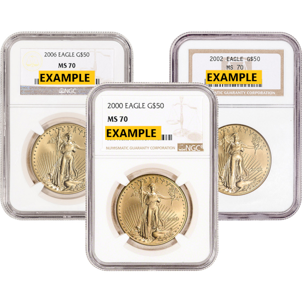 1 OZ AMERICAN GOLD EAGLE NGC70 - Obverse