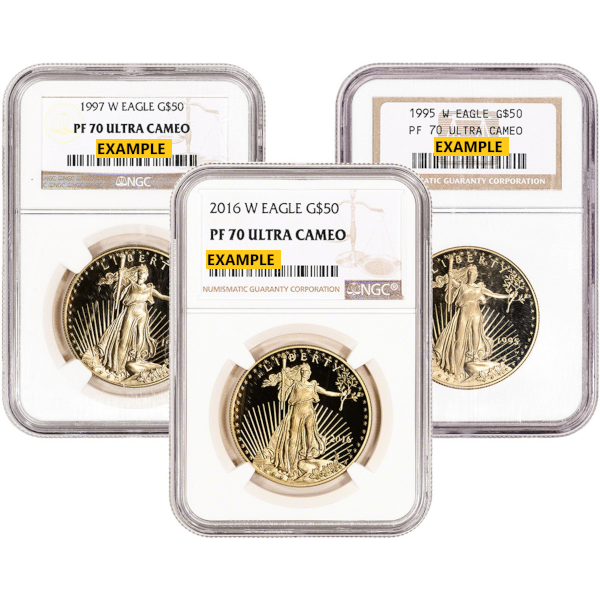 1 OZ AMERICAN GOLD EAGLE NGC70 PROOF - Obverse