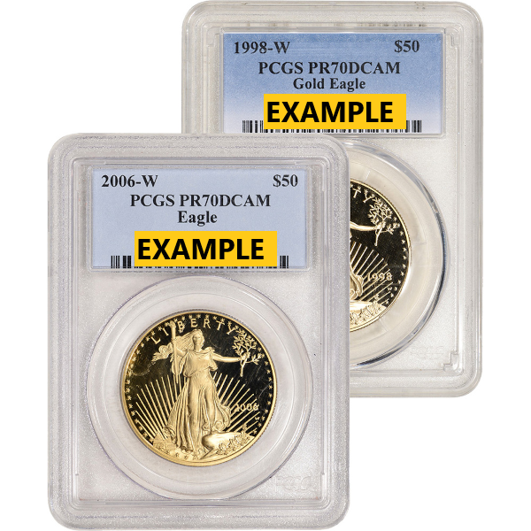 1OZ AMERICAN GOLD EAGLE PCGS70 PROOF - Obverse