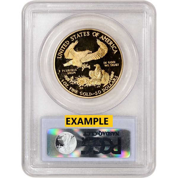 1OZ AMERICAN GOLD EAGLE PCGS70 PROOF - Reverse