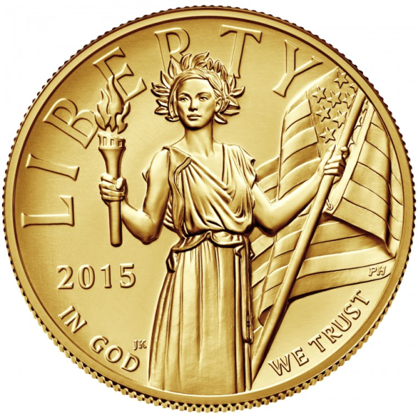 2015 1 OZ GOLD LIBERTY HIGH RELIEF - Obverse