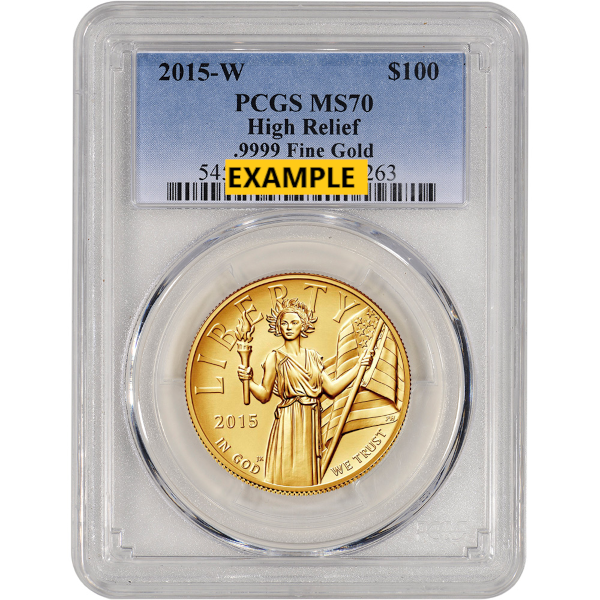 2015 1 OZ GOLD LIBERTY PCGS70 HIGH RELIEF - Obverse