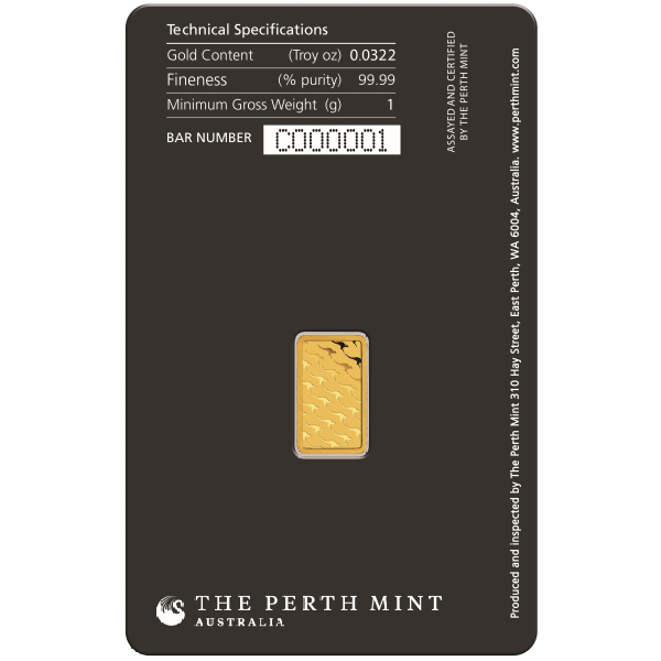 1 GRAM GOLD BAR PERTH - Reverse