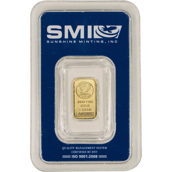 1 GRAM GOLD BAR SUNSHINE - Obverse
