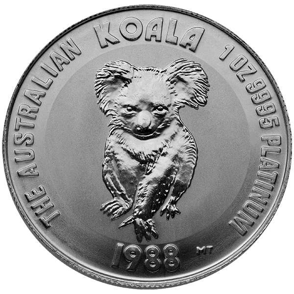 1 OZ AUSTRALIAN PLATINUM KOALA - Obverse