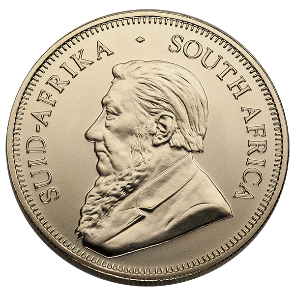 1 oz South African Gold Krugerrand Coin Featuring Paul Kruger Portrait, 22K Gold, Guaranteed by South African Mint