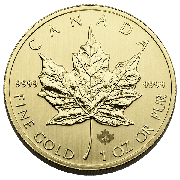 2014 Canadian Gold Maple Leaf Coin with Maple Leaf Design – 1 oz 9999 fine gold bullion coin