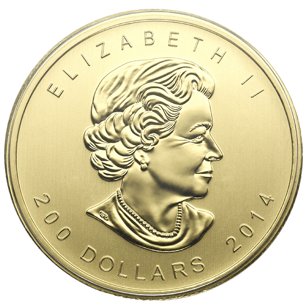 2014 1 OZ CANADIAN GOLD CANADIAN WOLF - Reverse