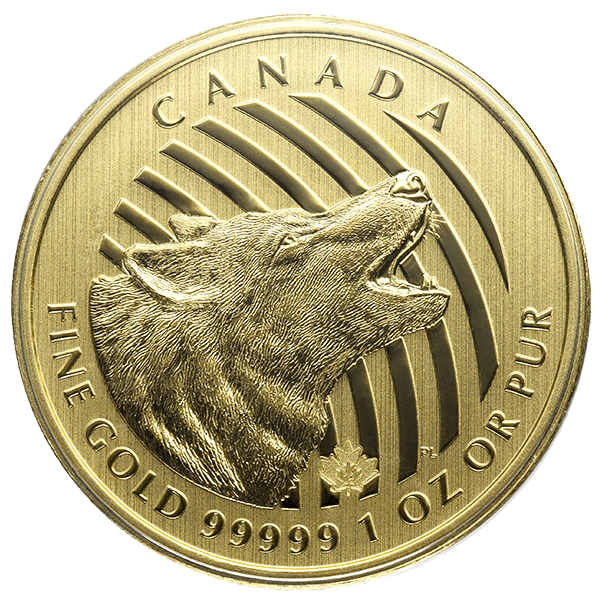 2014 1 OZ CANADIAN GOLD CANADIAN WOLF - Obverse