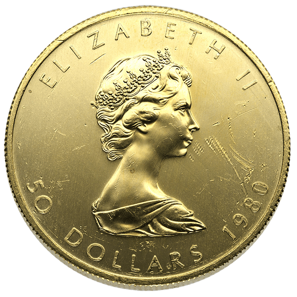 1 OZ CANADIAN GOLD MAPLE LEAF SCRUFFY - Reverse