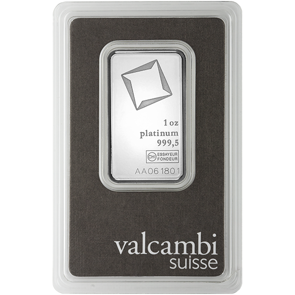 1 OZ PLATINUM BAR VALCAMBI - Obverse