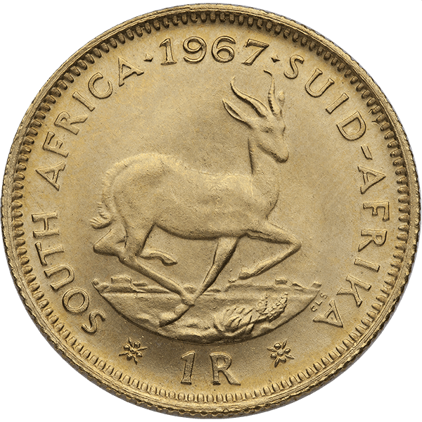 1 RAND SOUTH AFRICAN GOLD COIN - Obverse