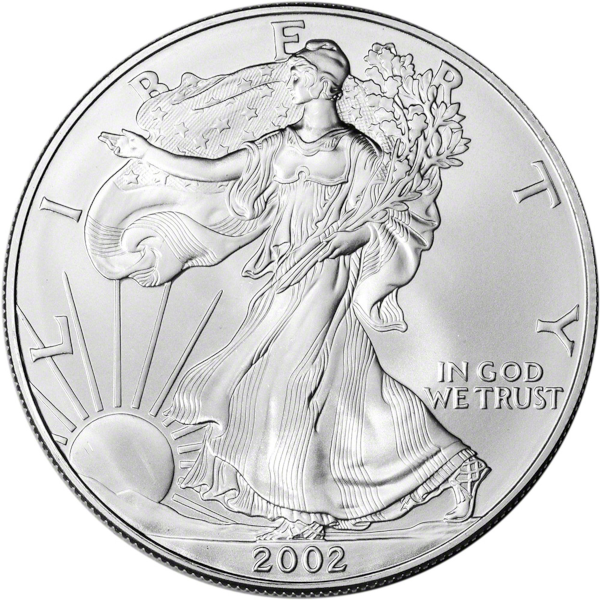 2002 1 OZ AMERICAN SILVER EAGLE - Obverse