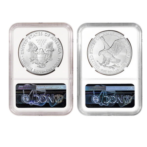 1 OZ AMERICAN SILVER EAGLE NGC MS69 - Reverse