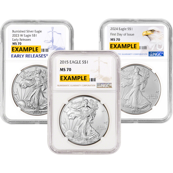 1 OZ AMERICAN SILVER EAGLE NGC MS70 - Obverse