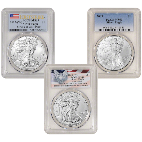 1 OZ AMERICAN SILVER EAGLE PCGS MS69 YEARS OF OUR CHOICE - Obverse
