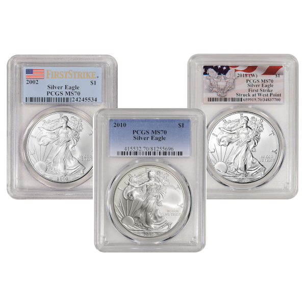 1 OZ AMERICAN SILVER EAGLE PCGS MS70 YEARS OF OUR CHOICE - Obverse