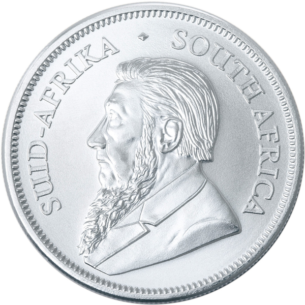 Obverse of 2025 South African Krugerrand coin with Paul Kruger portrait and 'SUID-AFRIKA SOUTH AFRICA' text.