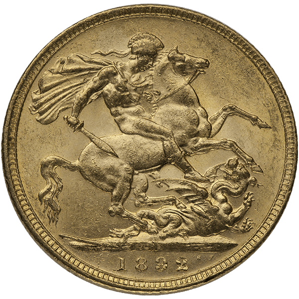 ENGLISH GOLD SOVEREIGN QUEEN JUBILEE HEAD - Reverse