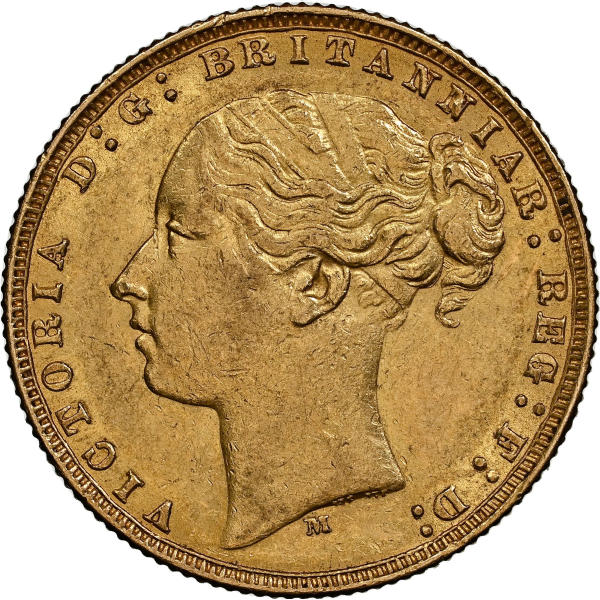 ENGLISH GOLD SOVEREIGN QUEEN VICTORIA YOUNG HEAD - Obverse