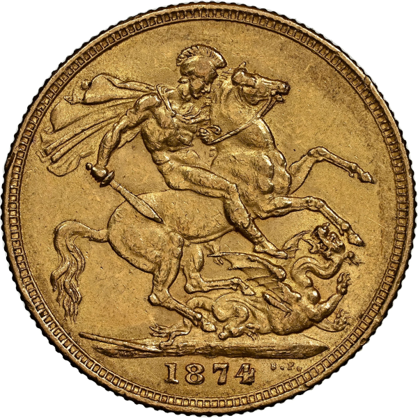 ENGLISH GOLD SOVEREIGN QUEEN VICTORIA YOUNG HEAD - Reverse