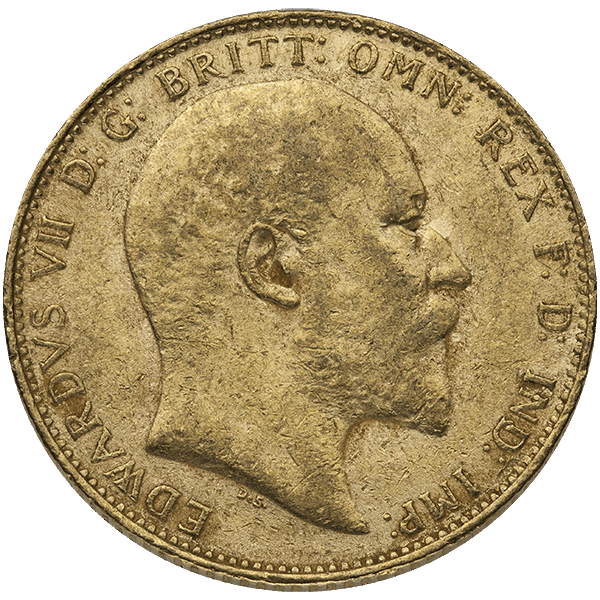 ENGLISH GOLD SOVEREIGN KING EDWARD VII - Obverse