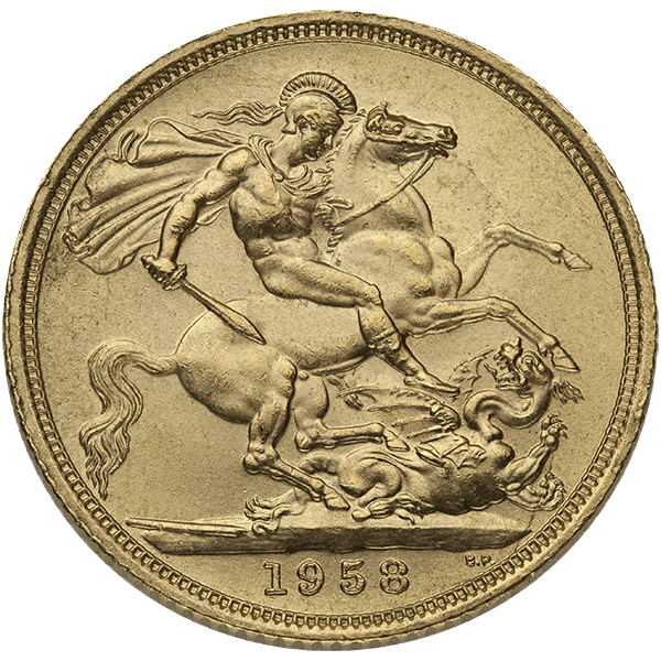 ENGLISH GOLD SOVEREIGN QUEEN ELIZABETH - Reverse