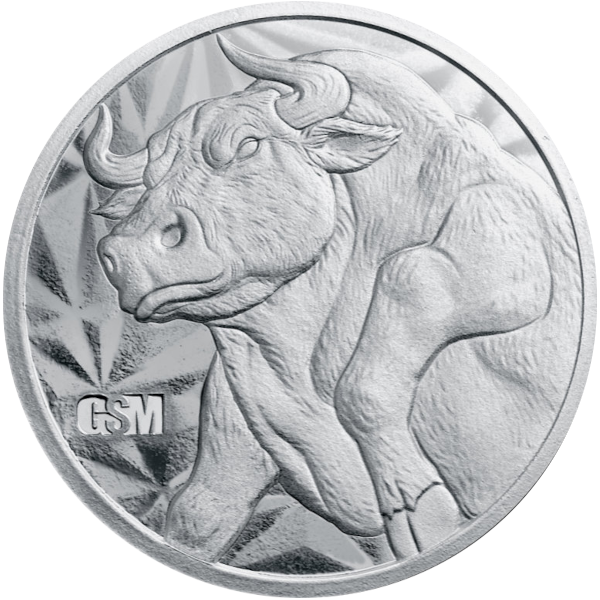 1 OZ SILVER ROUND BULL AND BEAR GOLDEN STATE MINT - Obverse