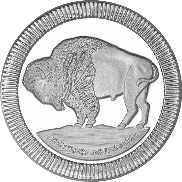 1 OZ SILVER ROUND BUFFALO STACKABLE - Reverse