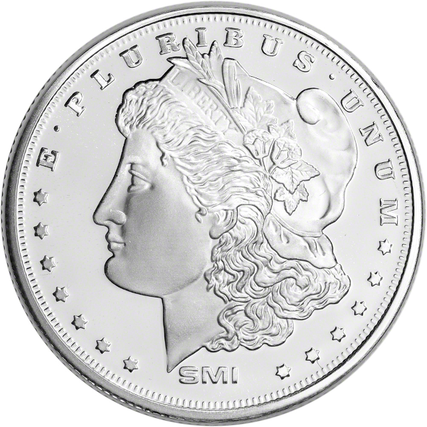 1 OZ SILVER ROUND MORGAN DOLLAR SUNSHINE MINT - Obverse