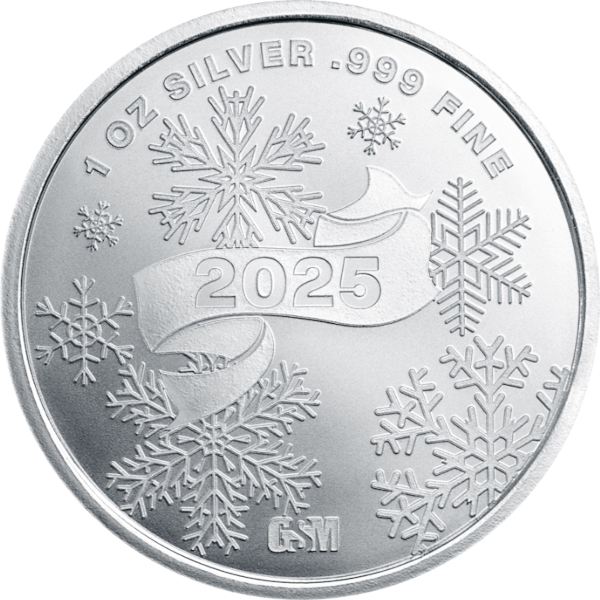 1 OZ SILVER ROUND CHRISTMAS SANTA GOLDEN STATE MINT - Reverse